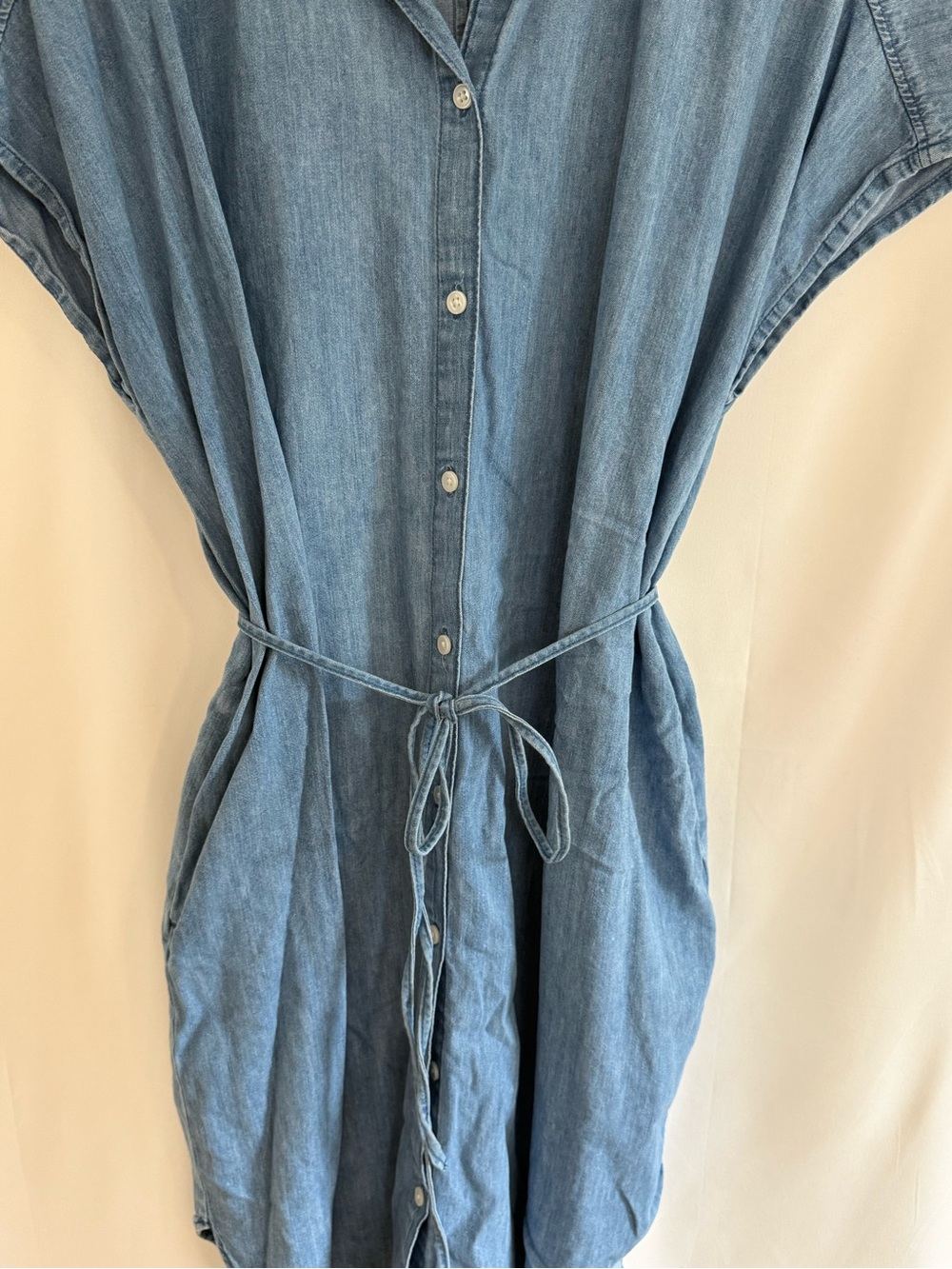 Maternity Chambray Button-Front Women's Jeans Dress - Light Blue